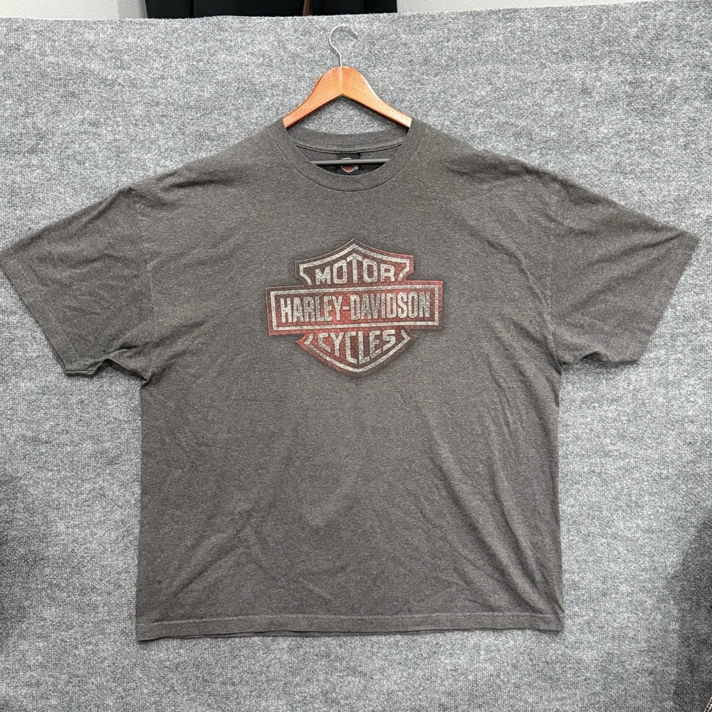 Harley Davidson T-Shirt Men 3XL Gray Excellent Cowboy Beaumont TX Steer Skull